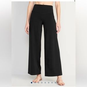 NWT Old Navy XS Petite Extra High-Waisted PowerChill Wide-Leg Pants black
